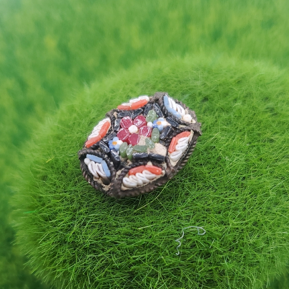 Micro Mosaic Italian Cabochon Overflow Rare Collectible